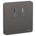 Schneider AvatarOn Data Socket, HDMI + USB, Dark Grey - E8332HDUSB_DG