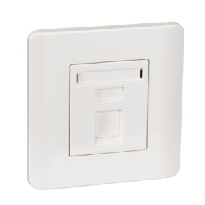 Schneider 1 Gang Shuttered Wallplate without Modular Jack - White - E8431RJS-WW