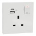 Schneider Switched Socket with USB Charger, AvatarOn, 21W Type A C, 13A, White - E8715DACUSB_WE