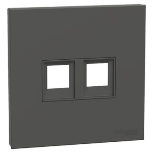 Schneider Data Socket Cover without module, AvatarOn C, 2 gangs, RJ45, dark grey E8732RJSC_DG