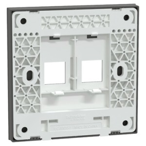 Schneider Data Socket Cover without module, AvatarOn C, 2 gangs, RJ45, dark grey E8732RJSC_DG