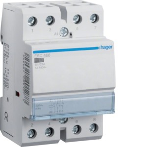 HAGER Contactor 63A, 3NO+1NC, 230V~50Hz - ESC466