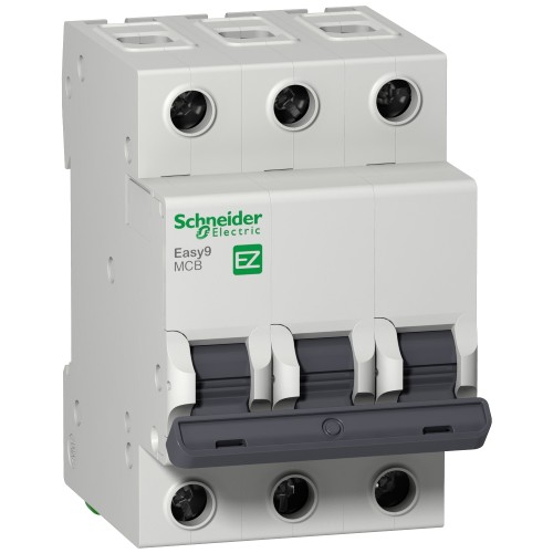 Schneider Miniature circuit breaker, Easy9, 3P, 25 A, C curve, 10000 A EZ9F51325