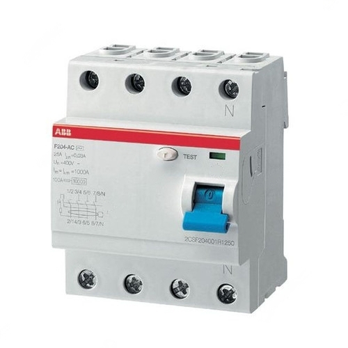 ABB Residual Current Circuit Breaker, 4P, 100mA, 100A - F204AC-100-0-1-IEC