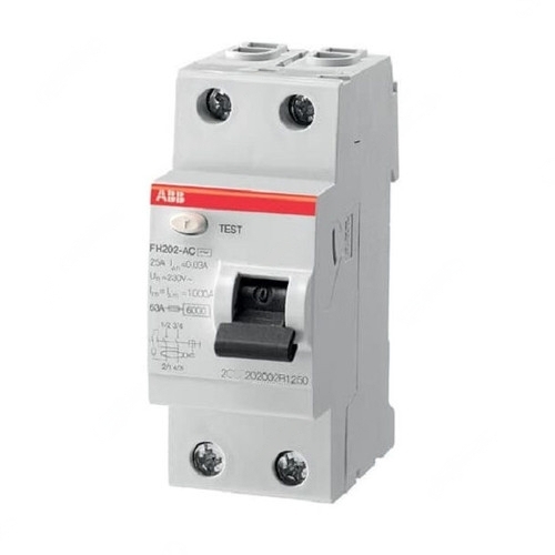 ABB Residual Current Circuit Breaker, 2P, 100mA, 40A - FH202-40A-0-10-2P