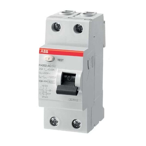 ABB Residual Current Circuit Breaker, 2-Pole, 30mA, 25A - FH202-AC-25-0-03