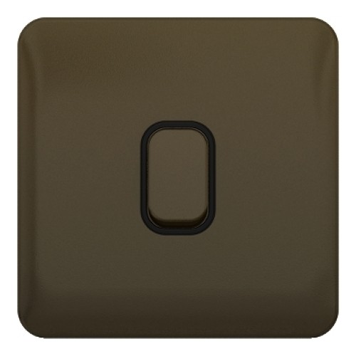 Schneider Lisse - Retractive Switch - 1 Gang 2 Way - 10A - Mocha Bronze with Black Interior - GGBL1012RBMBS