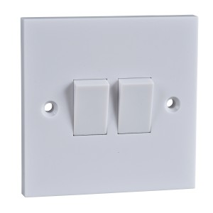 Schneider Exclusive - 2-way plate switch - 2 gangs - 10 AX - white GSW2G2W