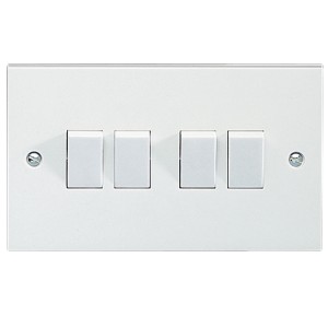 Schneider Exclusive - 2-way plate switch - 4 gangs - 10 AX - white GSW4G2W