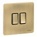 Schneider Ultimate Screwless flat plate - 1-pole 2-w plate sw - 2 gangs - antique brass GU1422BAB