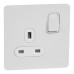 Schneider Ultimate Screwless Flat Plate Switched Socket, 13A, 2P E, BS1363, White Metal GU3410WPW