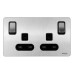 Schneider Ultimate Screwless Flat Plate Switched Socket, 2P, 2 Gangs, Stainless Steel GU3434BSS