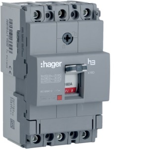 Hager Moulded Case Circuit Breaker H3 X160 TM FIX 3P3D 160A 25kA CTC - HHA160Z