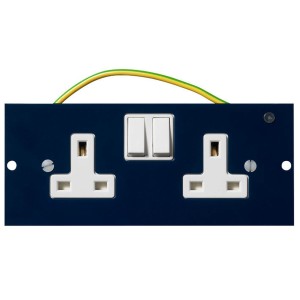 Schneider Mita - 75 mm mounting plate - twin switched socket-outlet (DE/CE) INS55470