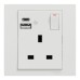 Schneider Vivace Switched Socket with USB Charger, 21W Type A C, 13A, White - KB15DACUSB_WE