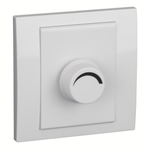 Schneider Vivace Wall Plate, 1 Gang Dimmer Push Button Rotary, Trailing Edge, 250W, 240V - KB31RD250T_WE_G11