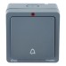 Schneider Lisse Weatherproof Retractive Switch, IP66, 1 Gang, 10A, Bell Symbol, Grey LWP1012RB