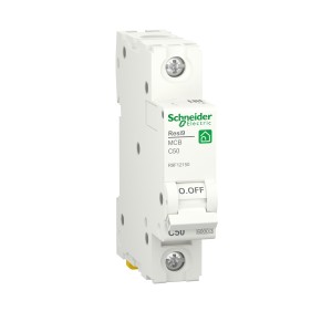 Schneider Miniature circuit breaker (MCB), Resi9, 1P, 50A, C curve, 6000A (IEC/EN 60898-1) R9F12150