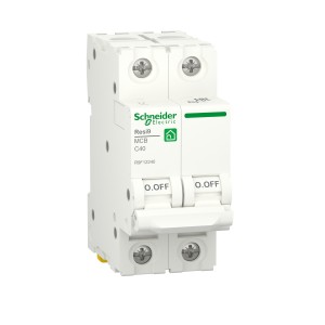 Schneider Miniature circuit breaker (MCB), Resi9, 2P, 40A, C curve, 6000A (IEC/EN 60898-1) R9F12240