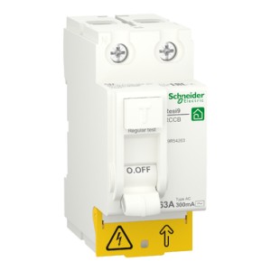 Schneider Resi9 Residual Current Circuit Breaker (RCCB), 2P, 63A, AC Type, 300mA R9R54263