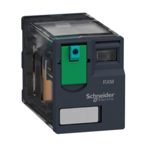 Schneider Harmony Miniature Plug-in Relay, 6A, 4 CO, Lockable Test Button, 110V DC - RXM4AB1FD