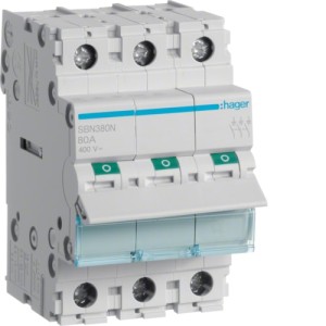 Hager 3-Pole, 80A Modular Switch - SBN380N