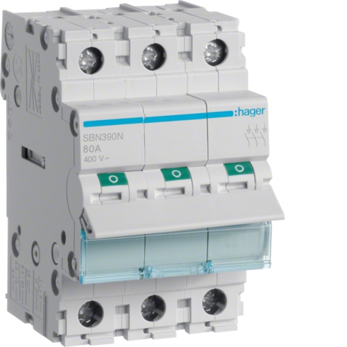 Hager 3-Pole, 100A Modular Switch - SBN390N