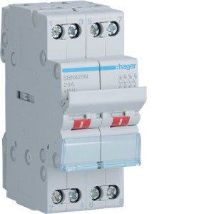 Hager 4-Pole, 25A Modular Switch - SBN425N