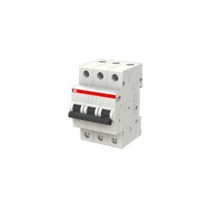 ABB Miniature Circuit Breaker, Curve Type C, 3 Pole, 6kA, 63A - SH203-C63