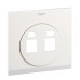 Schneider Ulti - 2 gang RJ45 data socket cover plate (pearl white) UDC32TD-XPW