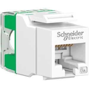 Schneider Actassi S-110 Connector RJ45 Keystone Unshielded Cat6A White - bag x 1 VDIB1736XUWE