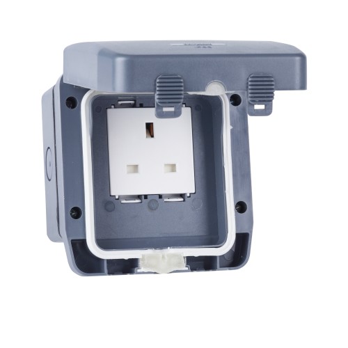 Schneider Exclusive Weatherproof - socket-outlet - 13 A - 1 gang - matt ...